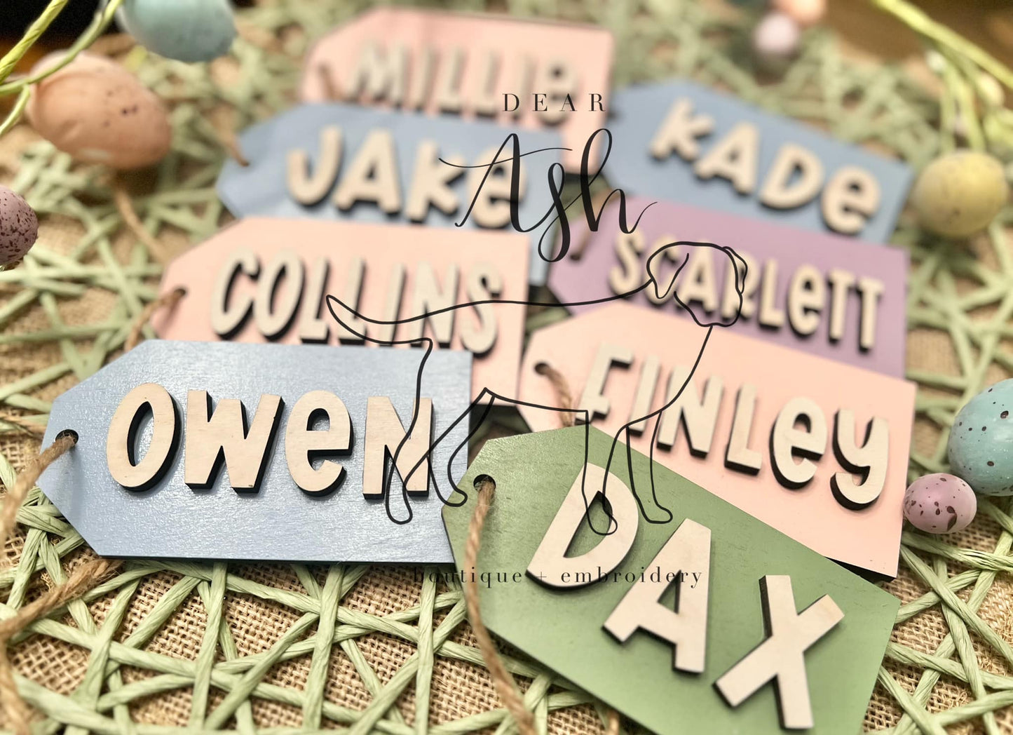 Rectangle Easter Basket Tags-customizable