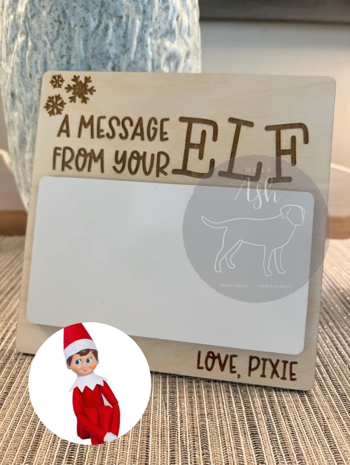 Dry erase elf message boards