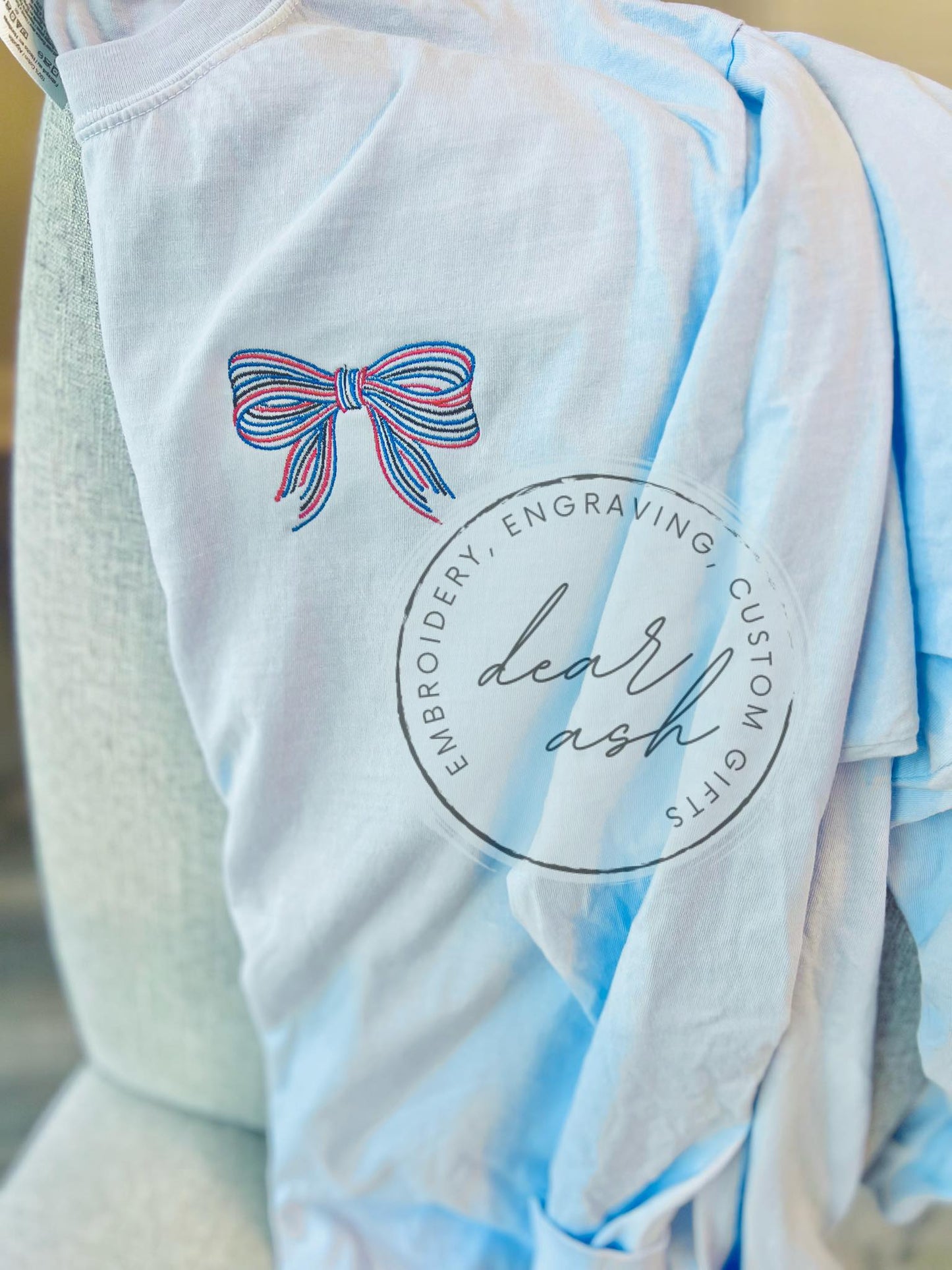 Embroidered Patriotic Bows-kids & adult