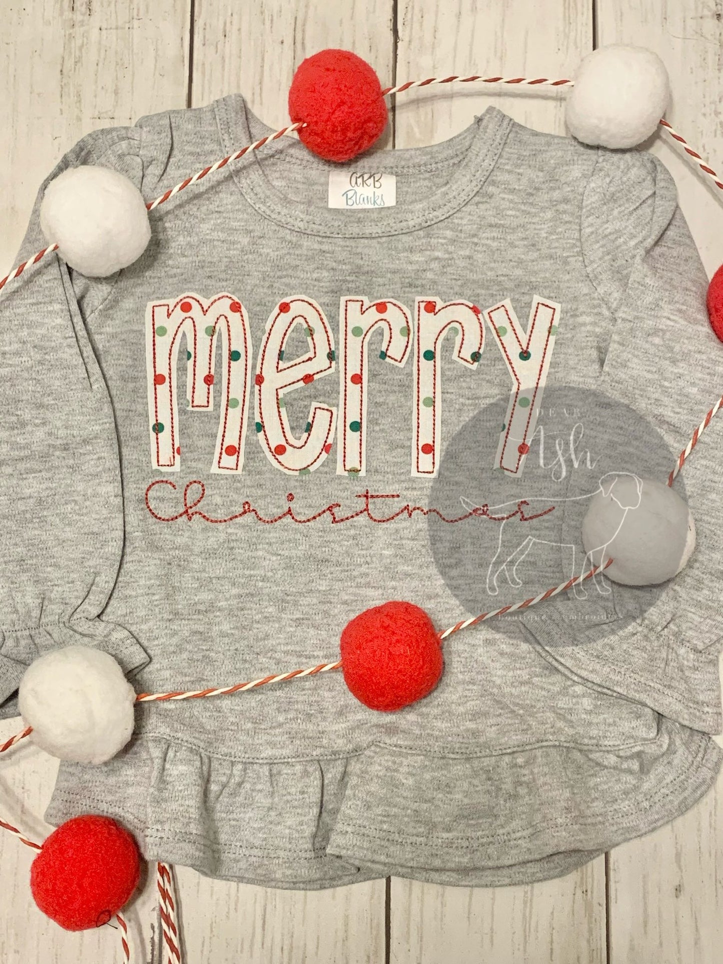 Merry Christmas dot applique