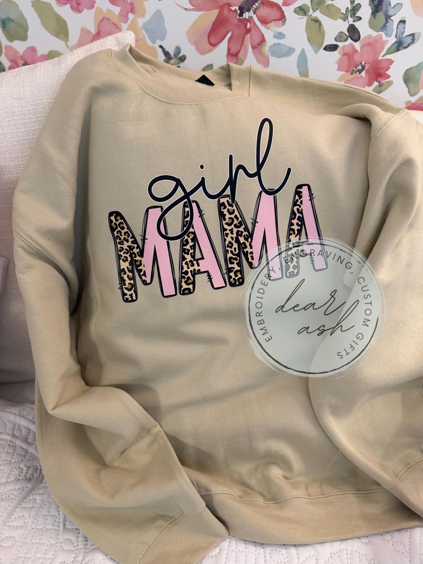 Girl Mama leopard sweatshirt