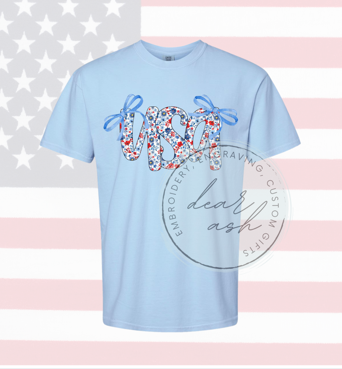 USA Floral w/ Bows-youth & adult