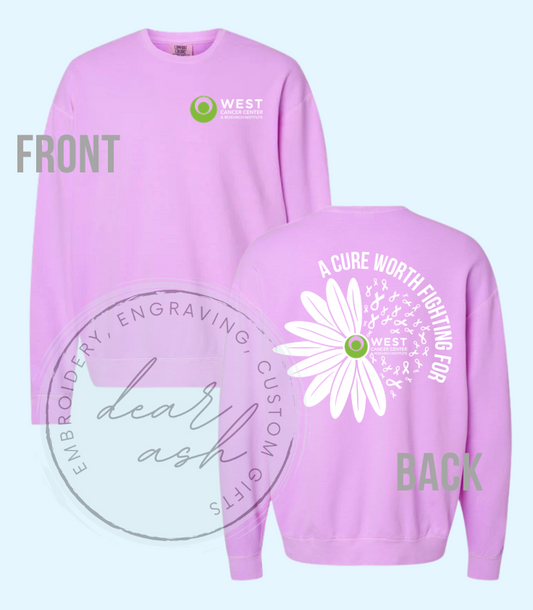 WC-Neon Violet Floral Design LIGHTWEIGHT SWEATSHIRT