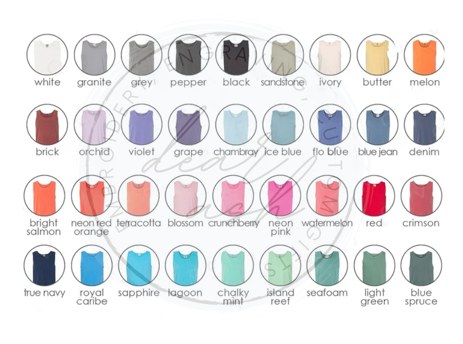 Comfort Colors Tanks-embroidered