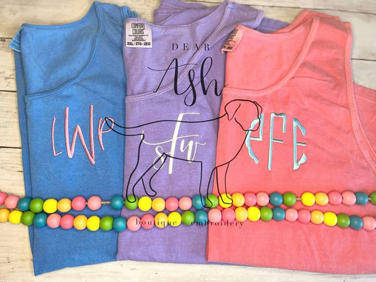 Comfort Colors Tanks-embroidered