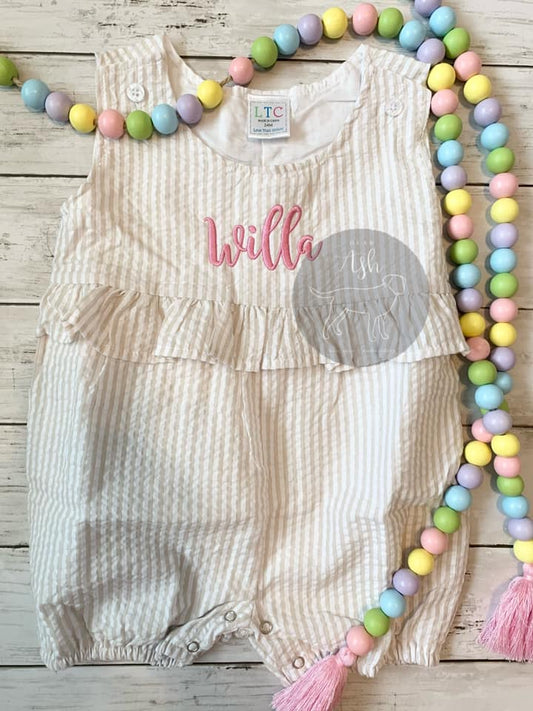 Embroidered Ruffle Rompers