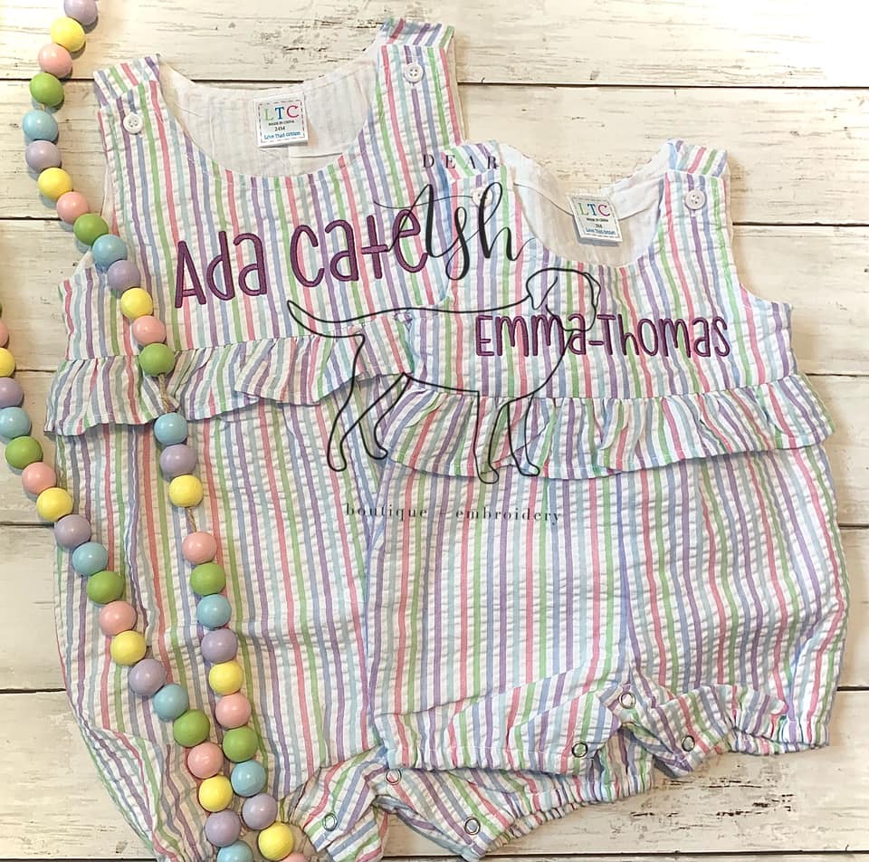 Embroidered Ruffle Rompers