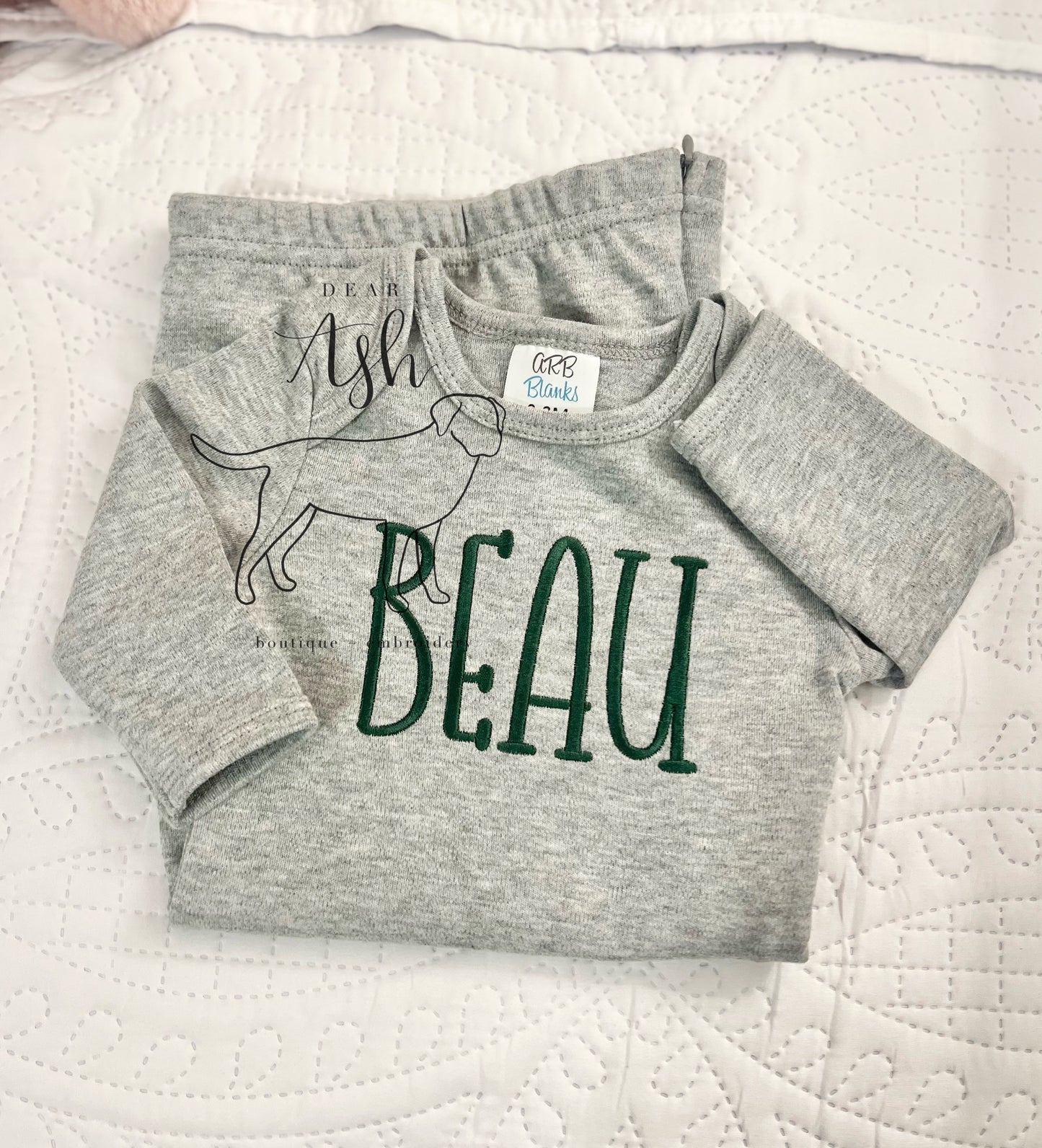 Forest Green on Grey Gown
