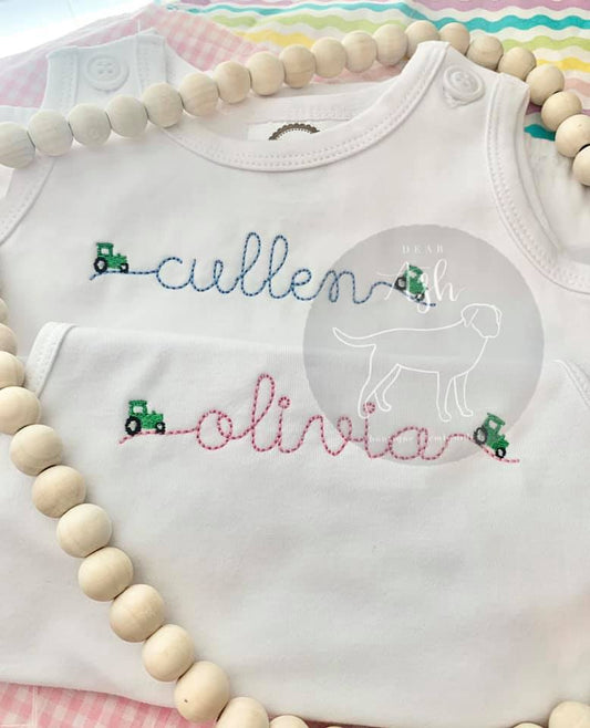 Tractor Names Embroidered