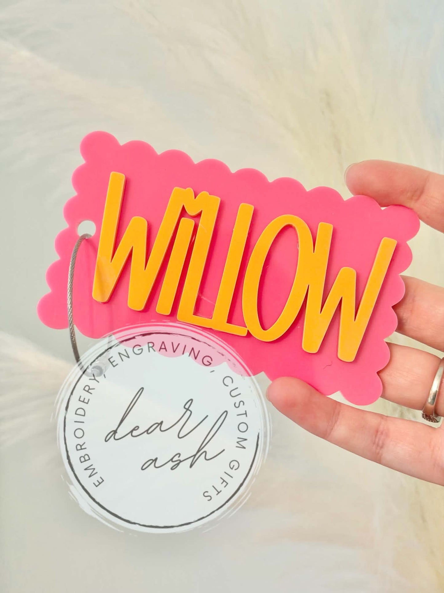Scallop sherbert bag tag