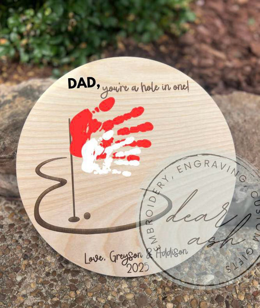 Hole in One-Father's Day Sign Custom