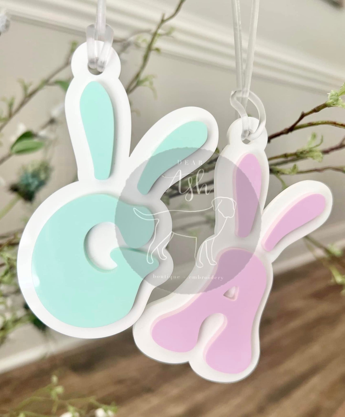 Acrylic Initial Easter Tags