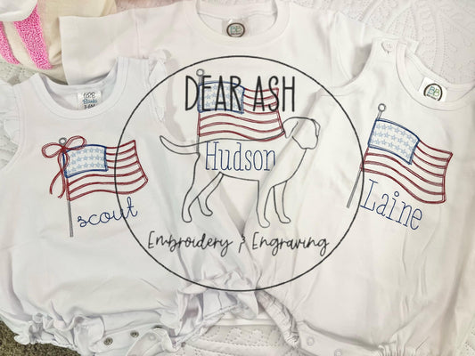 Scribble Flags Embroidered