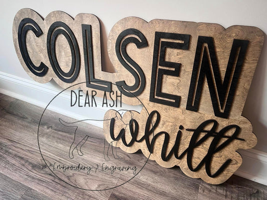 39" Wooden Name