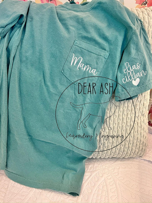 Comfort Colors Pocket Shirt w/ Names