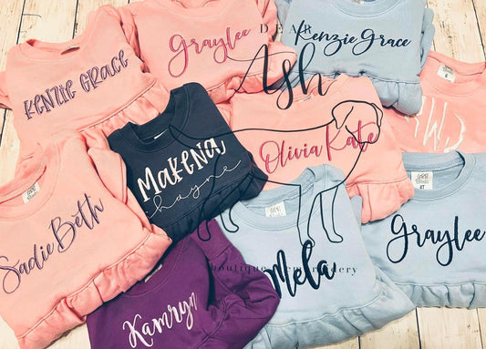 Bubble Sweatshirts-embroidered only (no fabric applique) ETA AUGUST