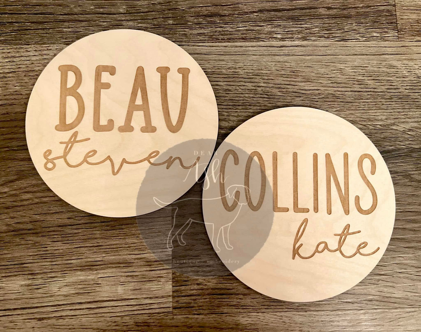 6" Wood Birth Announcement-without stats