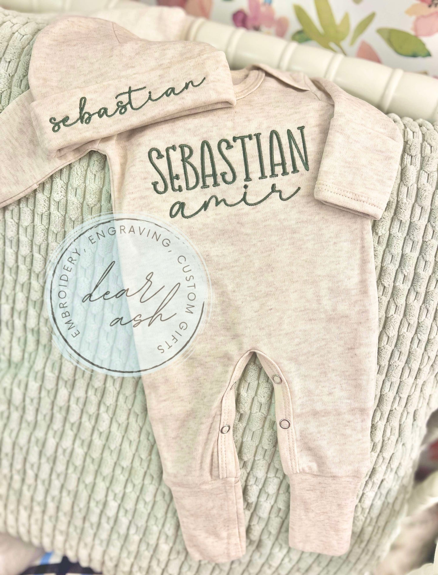 Newborn Footie & Hat Set-Oatmeal