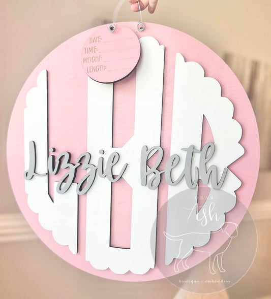 Initial Hospital Door Hanger