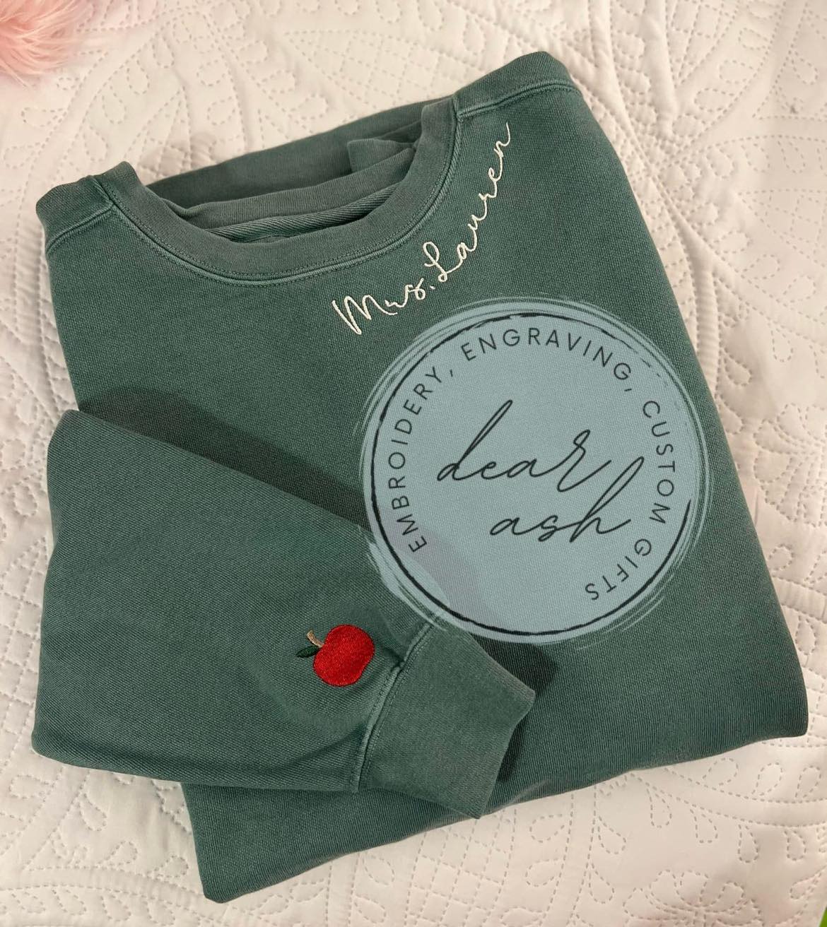 Teacher Apple Sweatshirts-Comfort Colors