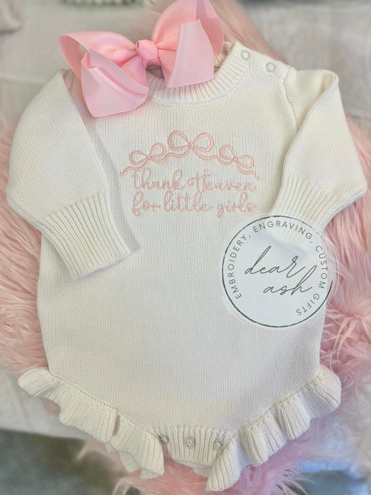 Thank Heaven for Little Girls-knit ruffle bubble