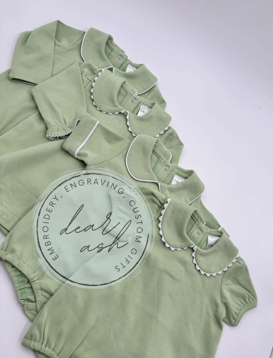 Green Piped Bubbles-Long Sleeve & Short Sleeve