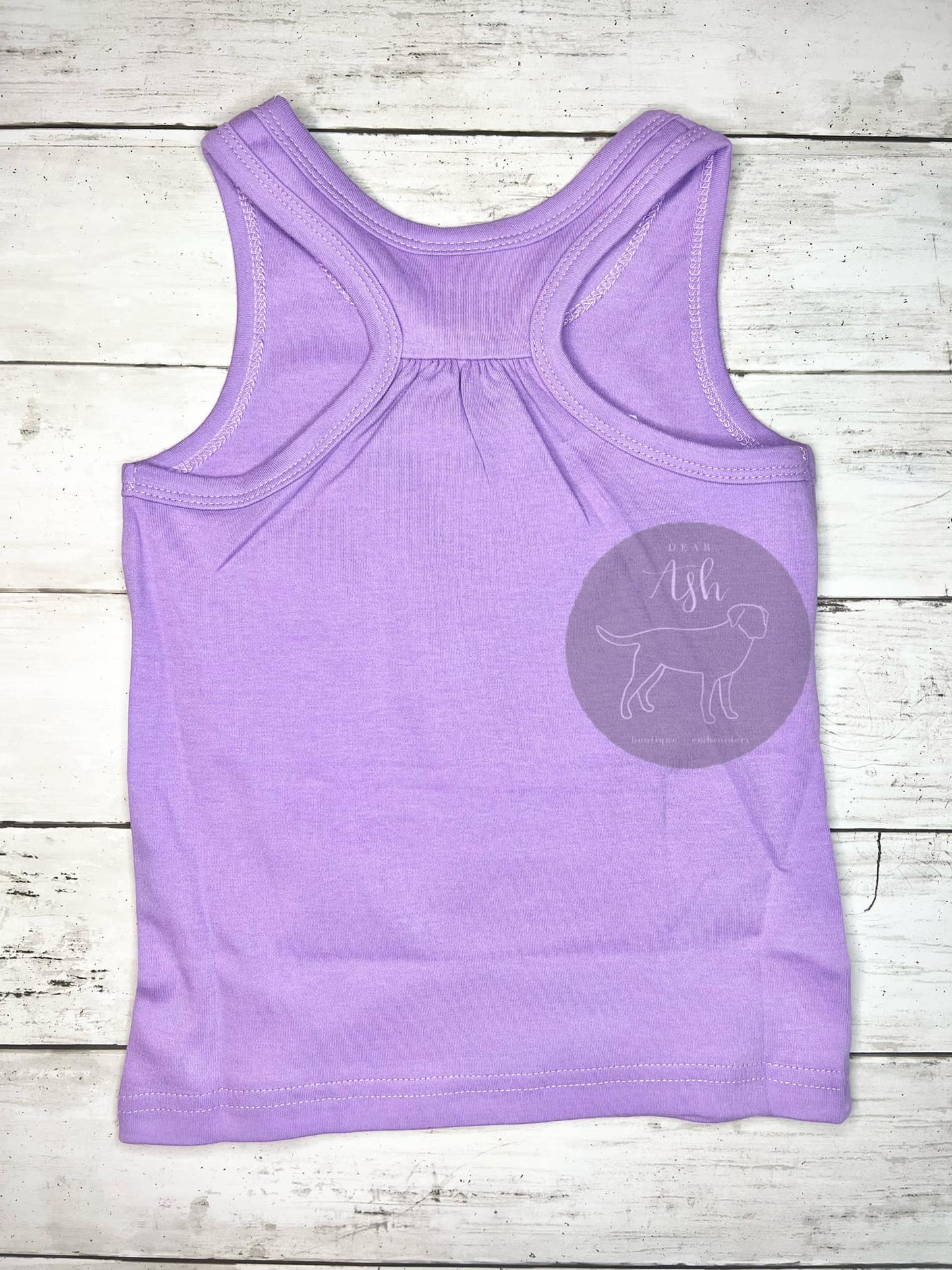 Embroidered racer back tanks