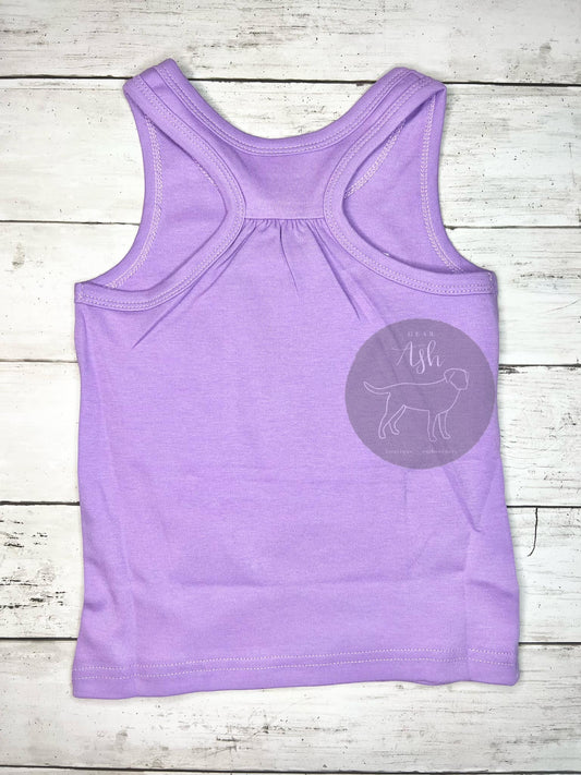 Embroidered racer back tanks