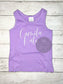 Embroidered racer back tanks
