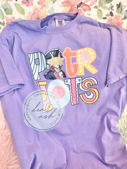 Pastel Mascots on Violet CC Tees