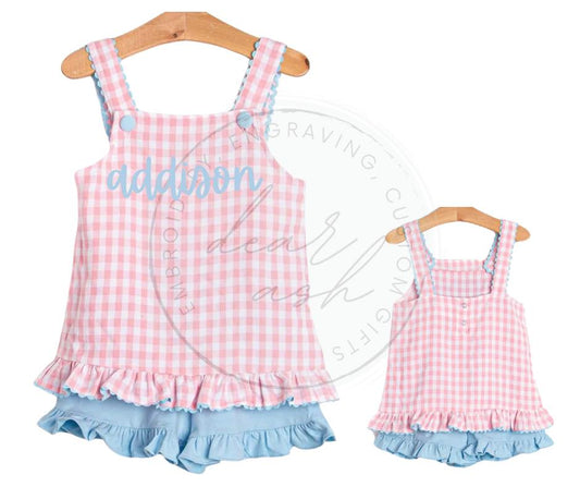 Pink & blue gingham sets-PREORDER ETA JUNE