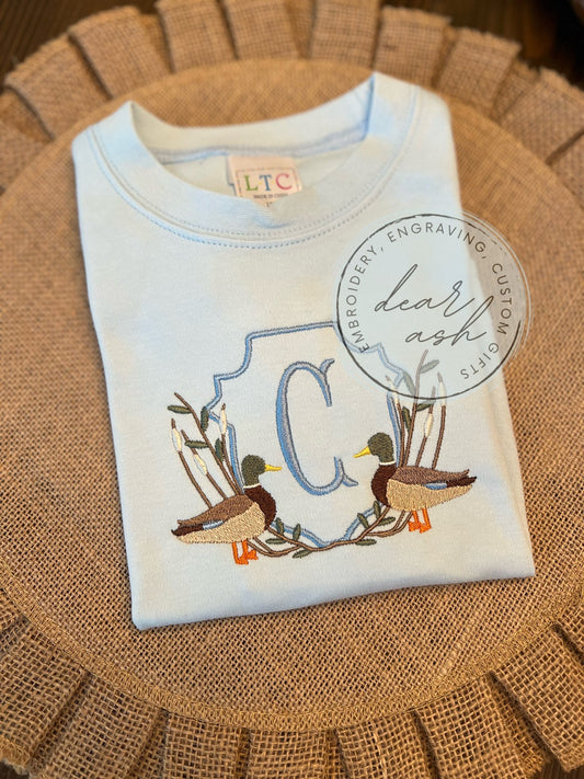 Mallard Crest on light blue