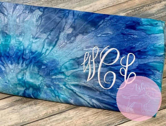 Blue Tie Dye Tees-embroidered