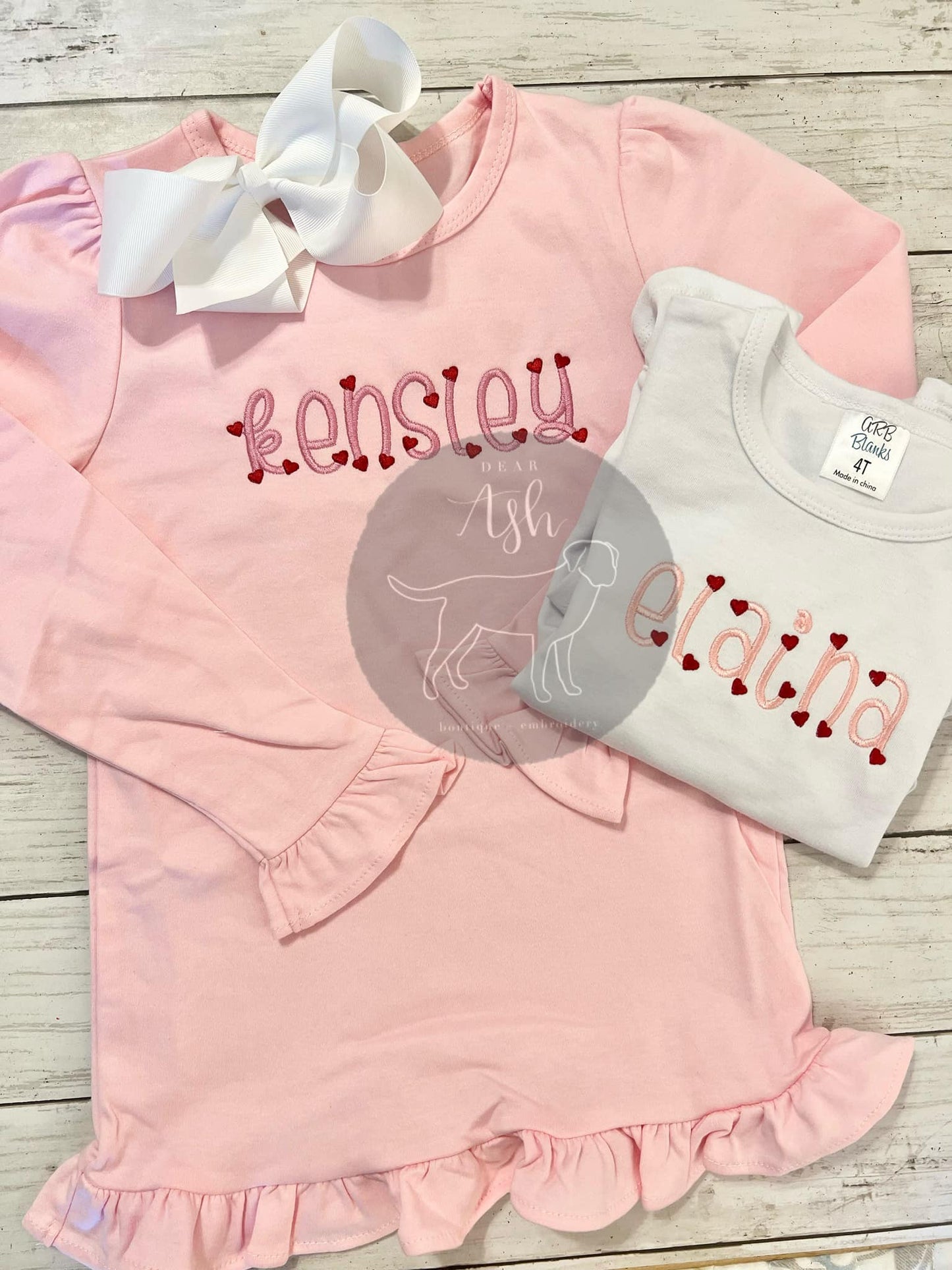 Heart Names-embroidered