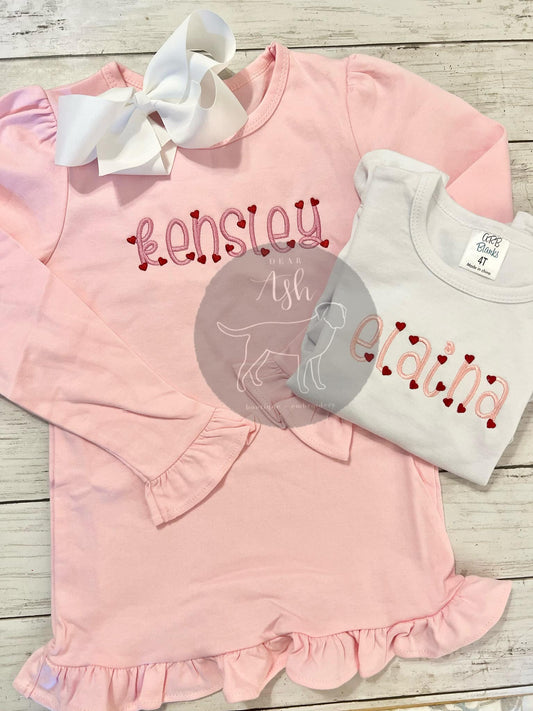 Heart Names-embroidered