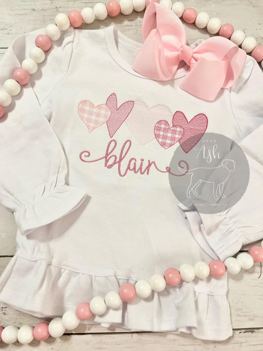 Sketch Hearts-embroidered