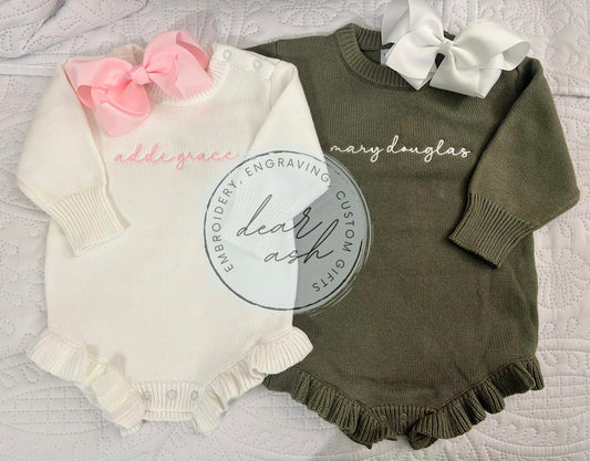 Knit ruffle bubbles-embroidered
