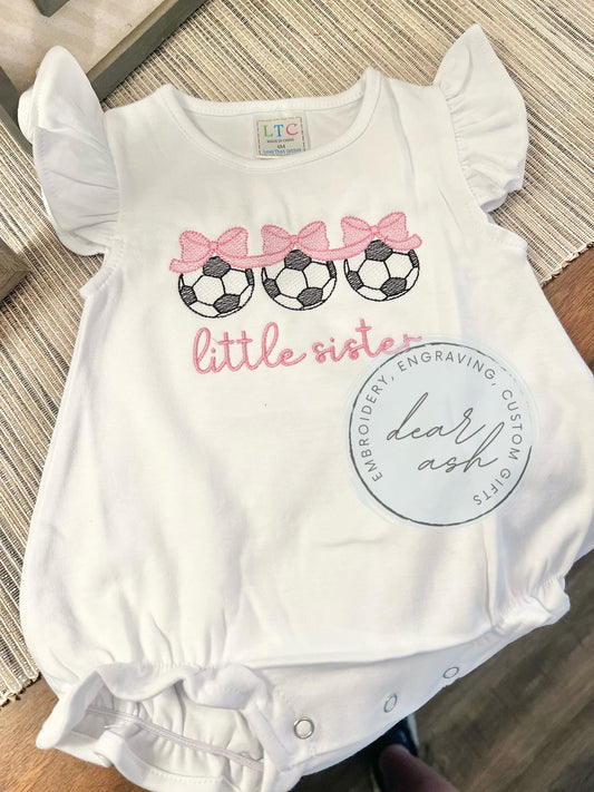 Soccer sister-embroidered