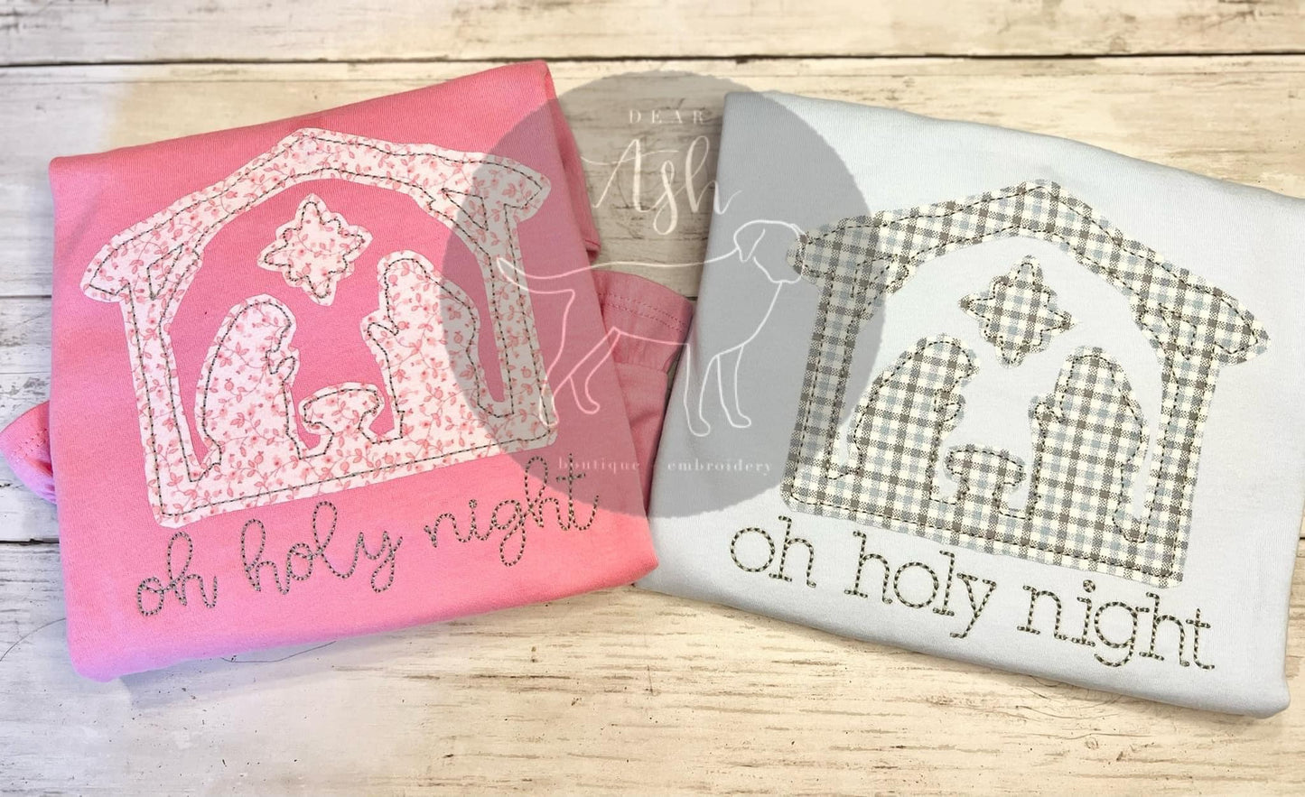 Applique nativity scenes-boy & girl version