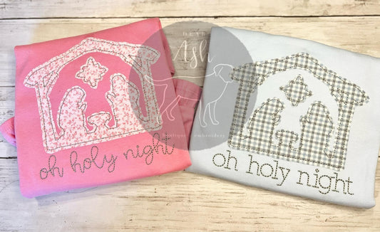 Applique nativity scenes-boy & girl version