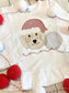 Santa Doodles embroidered (white or grey-unisex or ruffle)