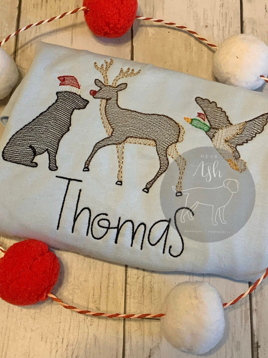 Lab Deer Duck Christmas Version