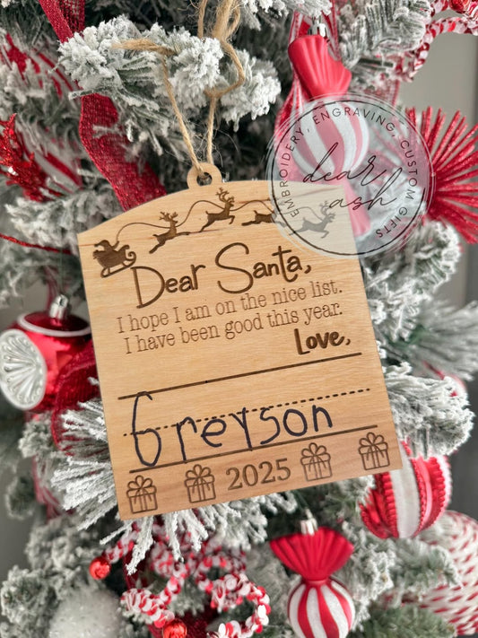 Nice List Handwriting Ornament