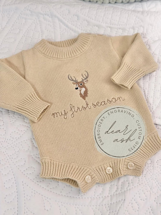My First Season-embroidered knit bubble