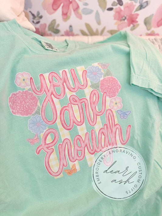 You are enough-mint floral
