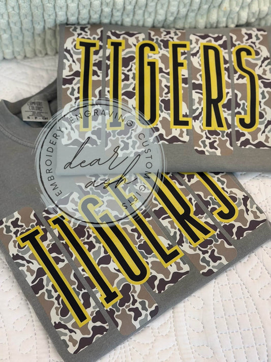 NEW camo customs-any school or text!