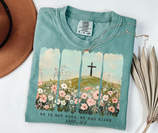 He is Risen-seafoam comfort colors