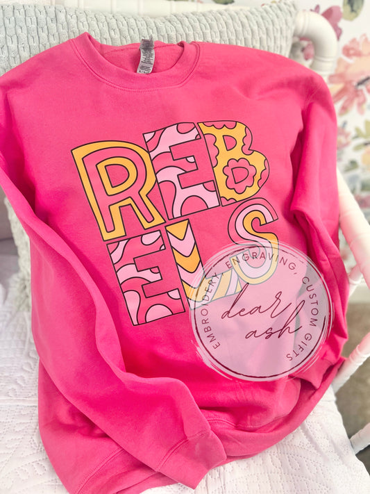 Pink/Orange Mascot Sweatshirts