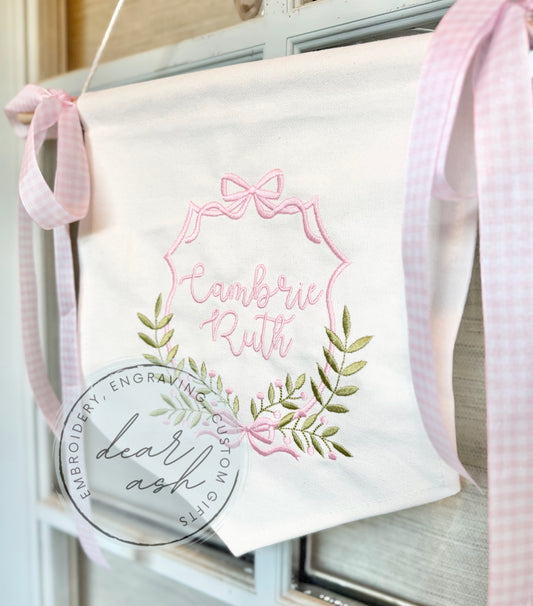 Baby girl floral banner