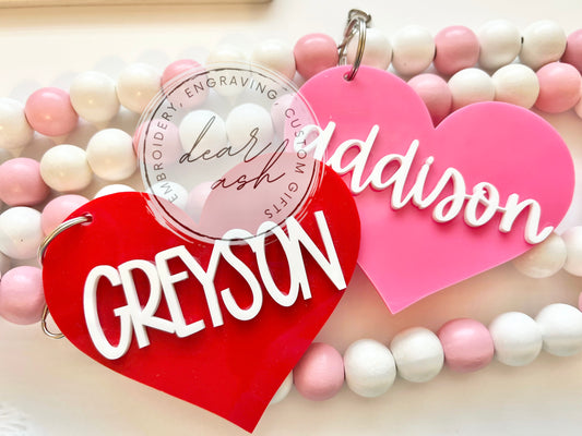 Heart Keychains/Bag Tags